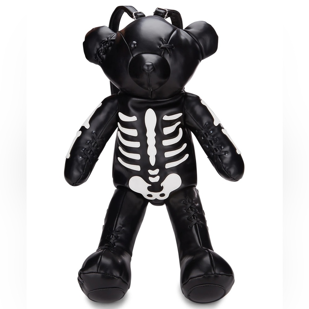 Current Mood Vegan Leather Deady Teddy Backpack - Black - one size